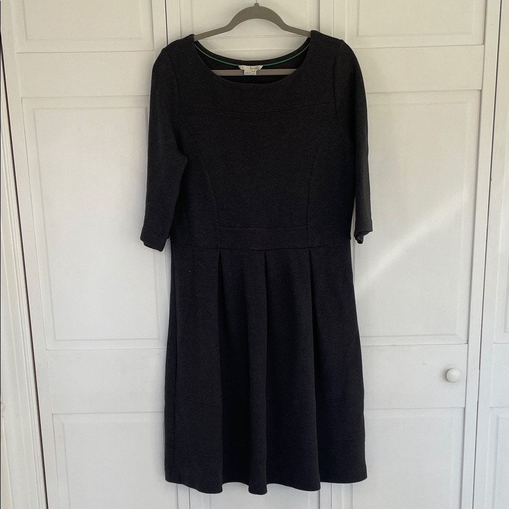 Boden Charcoal Gray 3/4 Sleeve Dress Sz14L